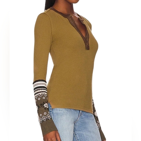 Free People Mikah Layering Cuff Top in Army Combo - Picture 3 of 7